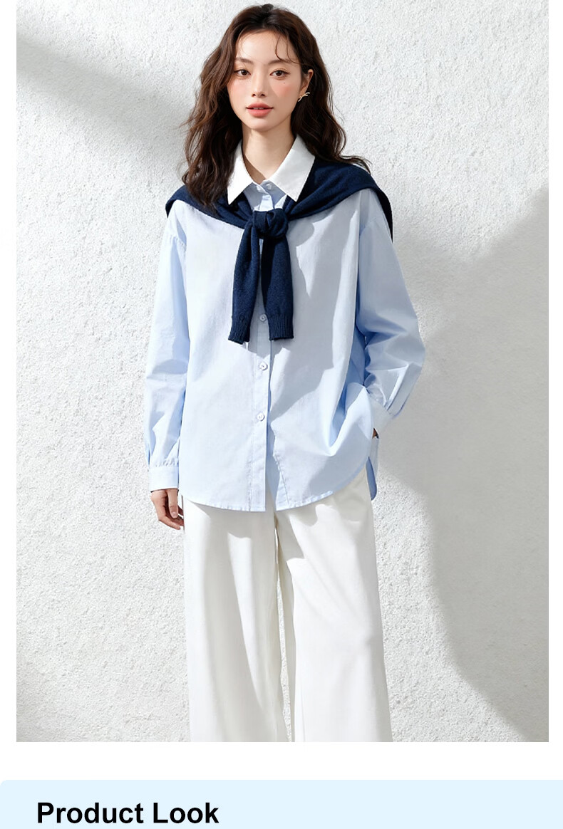 MJ STYLE Colorblock Shawl Long Sleeve Shirt Women 2026 Autumn New Design Shawl Elegant College Style Niche Top 13