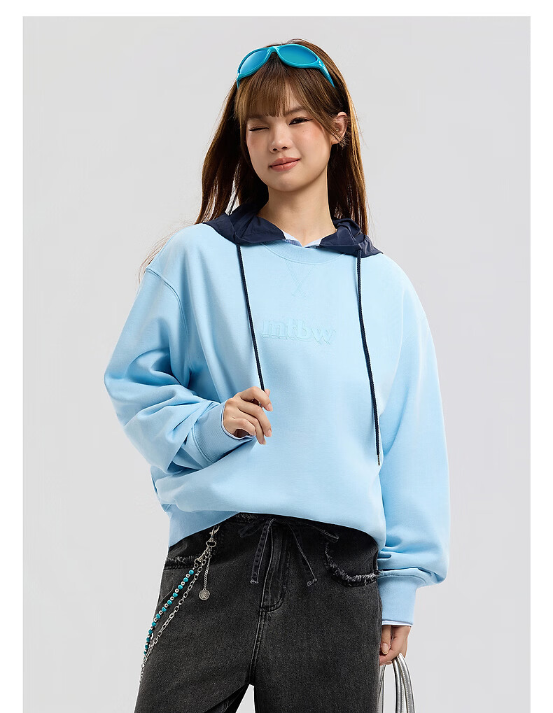 Metersbonwe Unisex Hoodie Spring Autumn New Sports Casual Long Sleeve Crewneck Top Dark Khaki 2XL185/104B 12