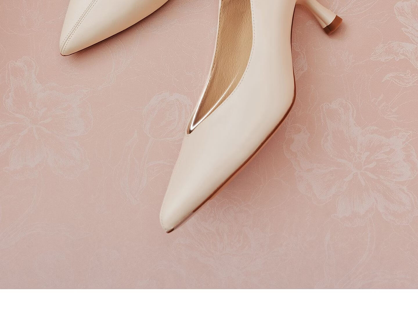 TATA Cat Heel Women's Mid Heel Pointed Toe Pumps 26 Off-White Size 37 15