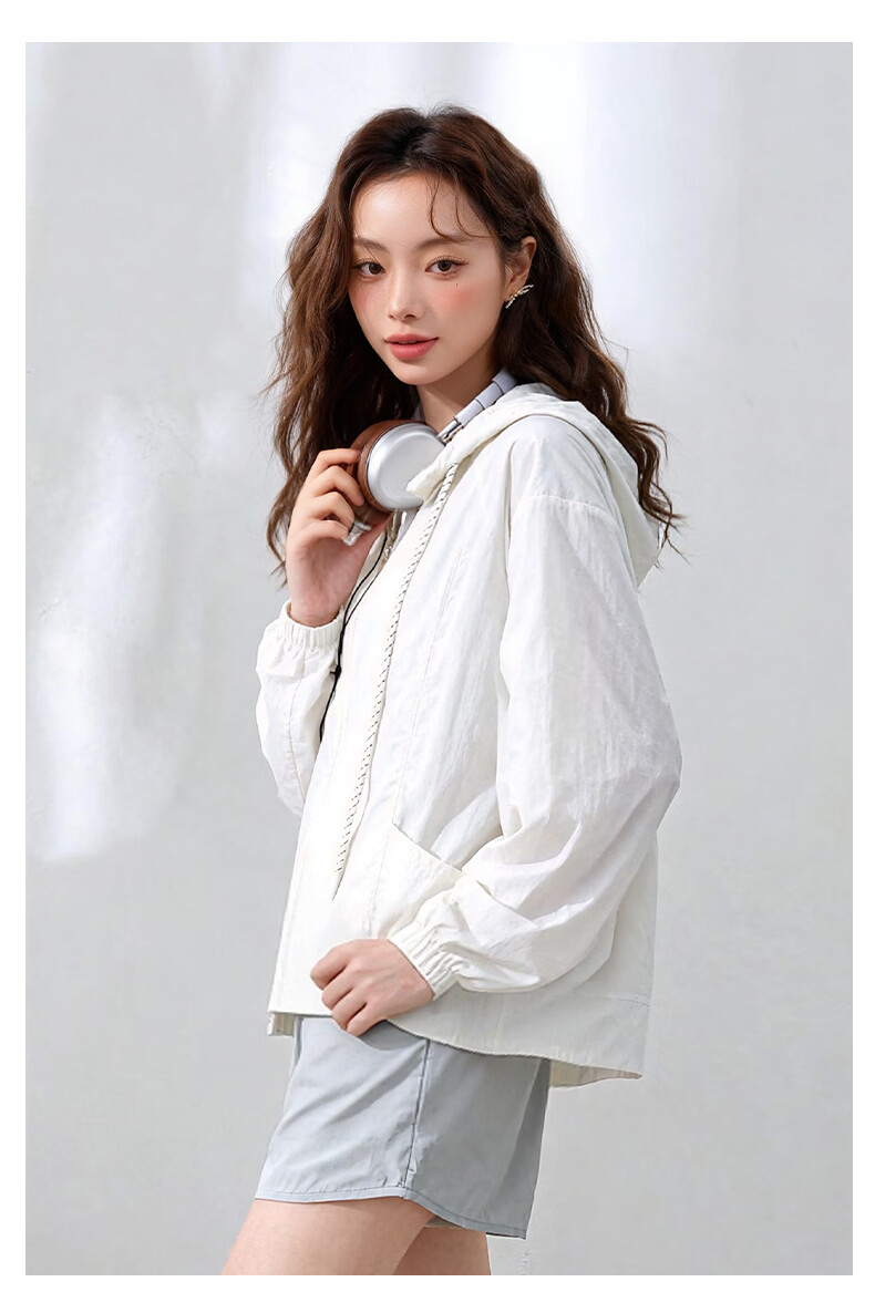 MJ STYLE Ruffled Hooded Sun Protection Jacket for Women 2026 Spring Summer New Loose Cool Lightweight Simple Commuter Top 14