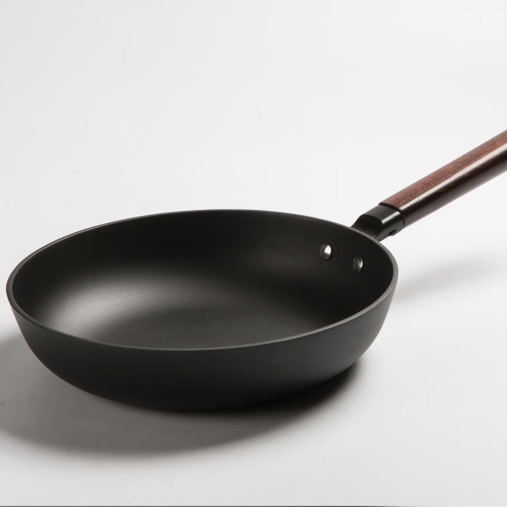 新加厚不生锈铸铁锅纯铁不粘锅家用平底锅多功能煎锅无涂层生铁锅