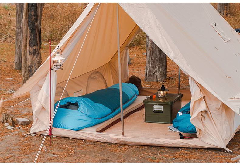 露营多人小屋帐篷 小屋酷拓户外帐篷营地屋脊帐篷日系式棉布野营露营