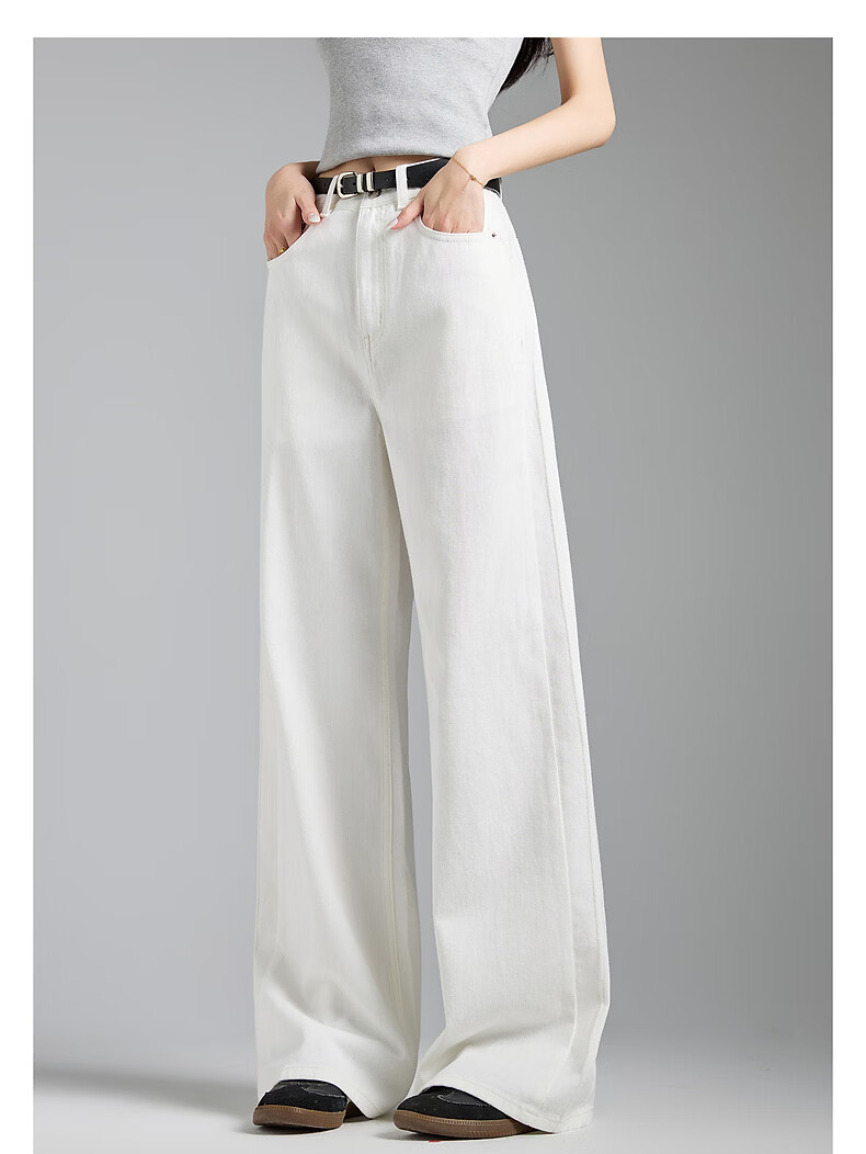 TonLion 2026 Spring Women's Embroidered Denim Pants Off-White 26 4