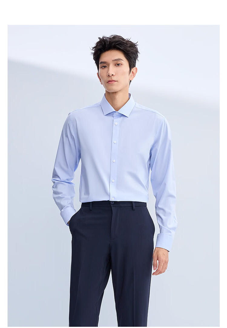 HLAHLA Men's Long Sleeve Formal Shirt Spring 26 Light Business Shirt Series 5