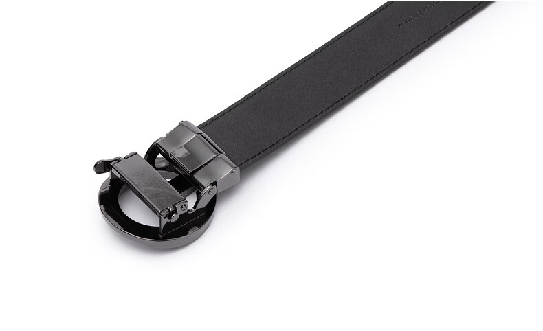 GXG Men's Commuter Black Automatic Buckle Belt with Checkered Letter Buckle Black 110cm 11