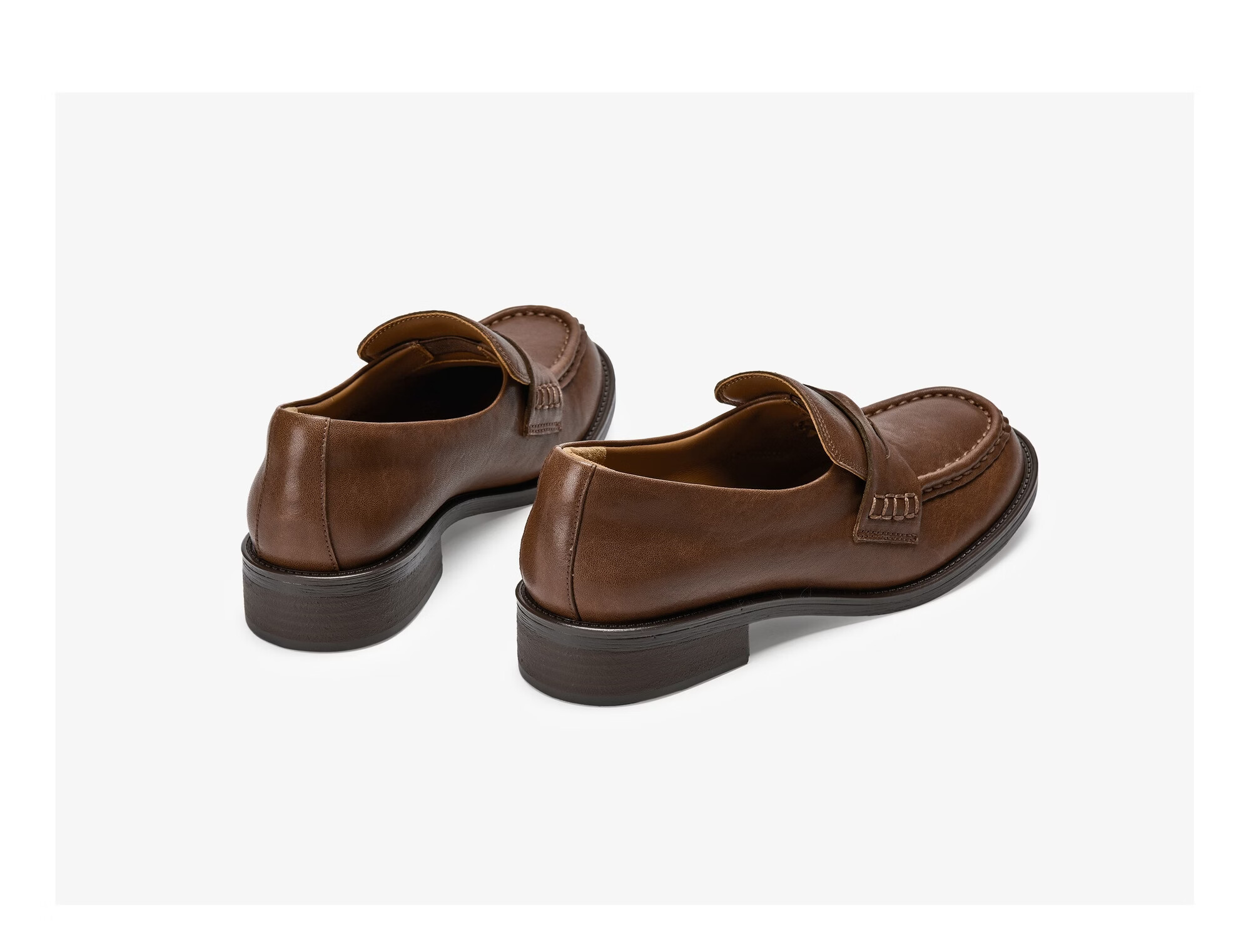 73Hours Women's Shoes Comfortable Imprint 2026 Spring New Old Money Style Cowhide Square Heel Solid Color Loafers Fashion 11