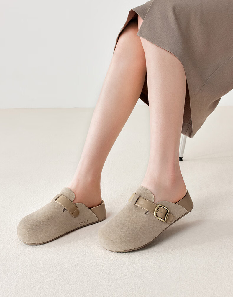 Basto 26 Summer Mall Same Style Birkenstock Simple Casual Women's Slippers T2091BH6 Camel 39 9