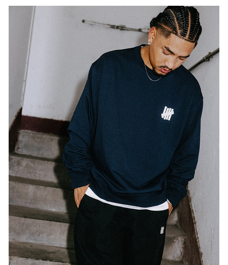 UNDEFEATED Five Stripes Official Autumn New Fashion Casual Sports Letter Pattern Crewneck Sweatshirt Brown S 2