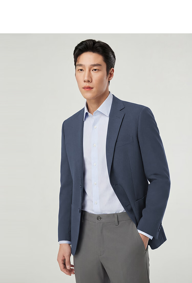 YOUNGOR Spring New Men's Cotton Mulberry Silk Knit Business Casual Blazer 210241F 11