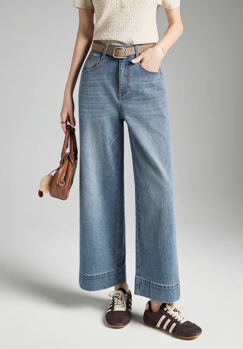 TonLion 2026 Spring New Wide-Leg Women's Denim Pants Fashionable Trendy Commuter Style 2
