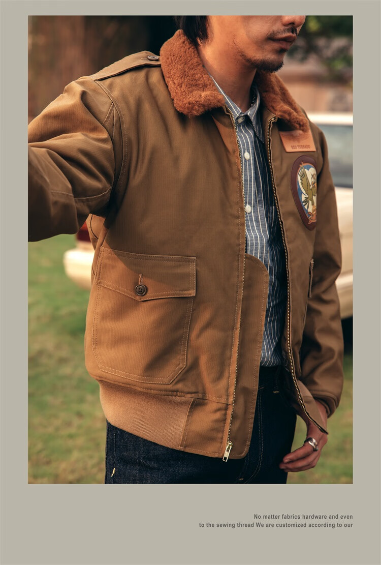 迎棠b10飞行夹克 红风 b10二战飞行夹克男菌装飞行服男秋冬宽松加厚工