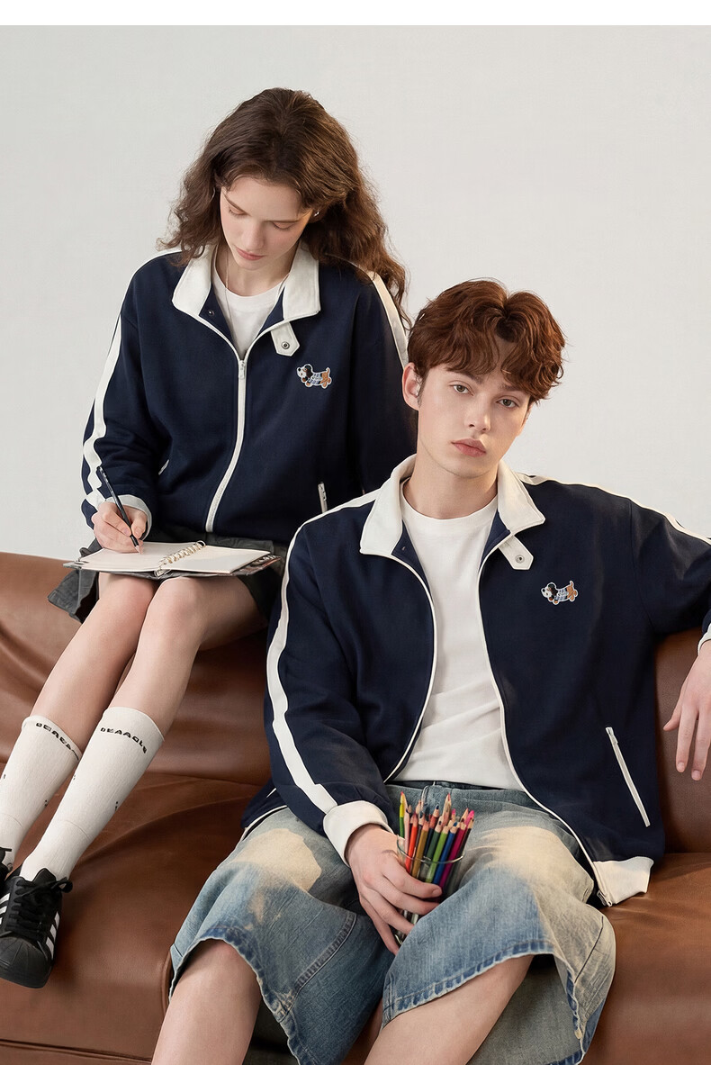 TonLion 2026 Spring New Couple Colorblock Short Jacket Minimalist Design Commuter Loose Fit 12