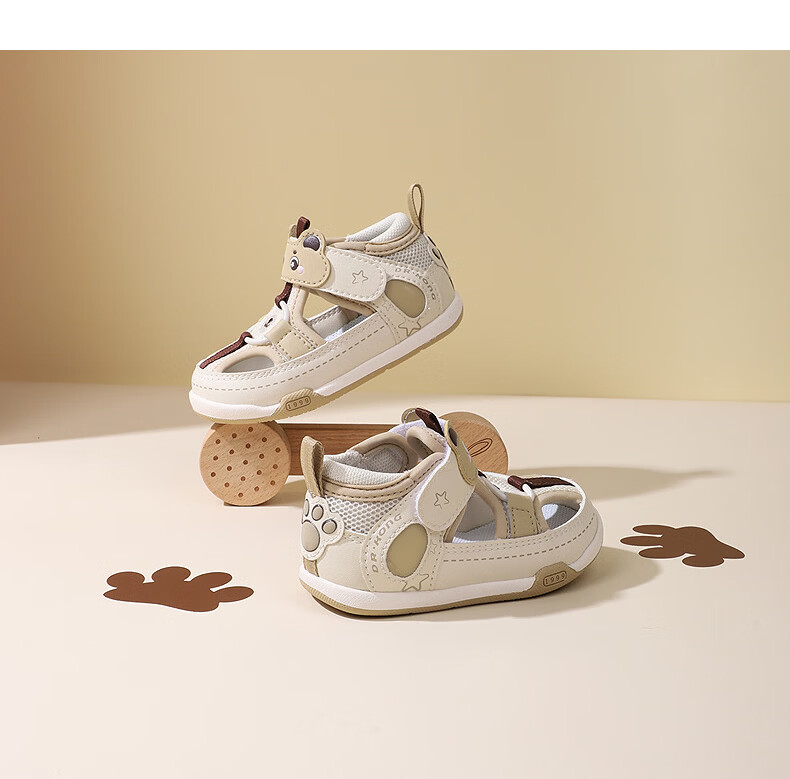 Dr. Kong Kids Breathable Sandals Non-Stuffy Baby Toddler Pre-Walking Shoes Pink/Beige Size 20 5