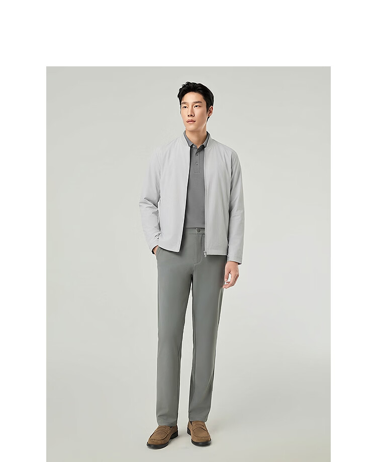 YOUNGOR Men's Spring New Baseball Collar Single Jacket Business Casual Commuting Versatile Outdoor Coat 414959E 10