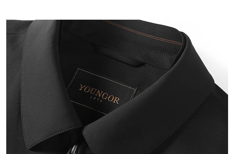 YOUNGOR Business Commuter Spring New Men's Polo Collar Durable Double-Layer Stretch Executive Jacket 424965F 22