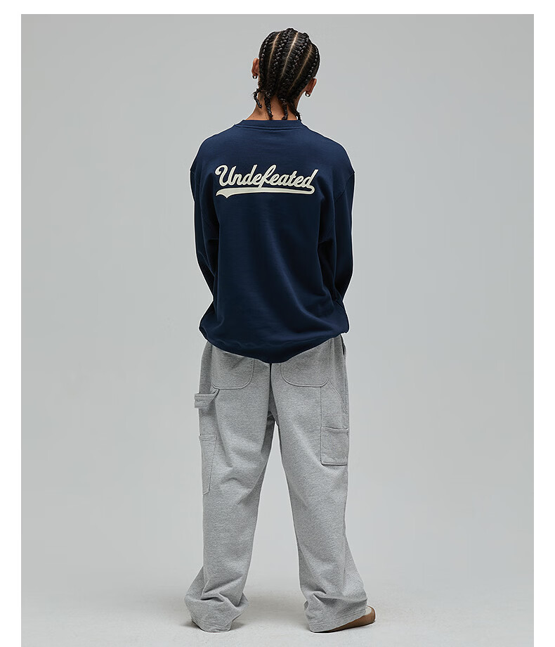 UNDEFEATED Five Stripes Official Autumn New Fashion Casual Sports Letter Pattern Crewneck Sweatshirt Brown S 5