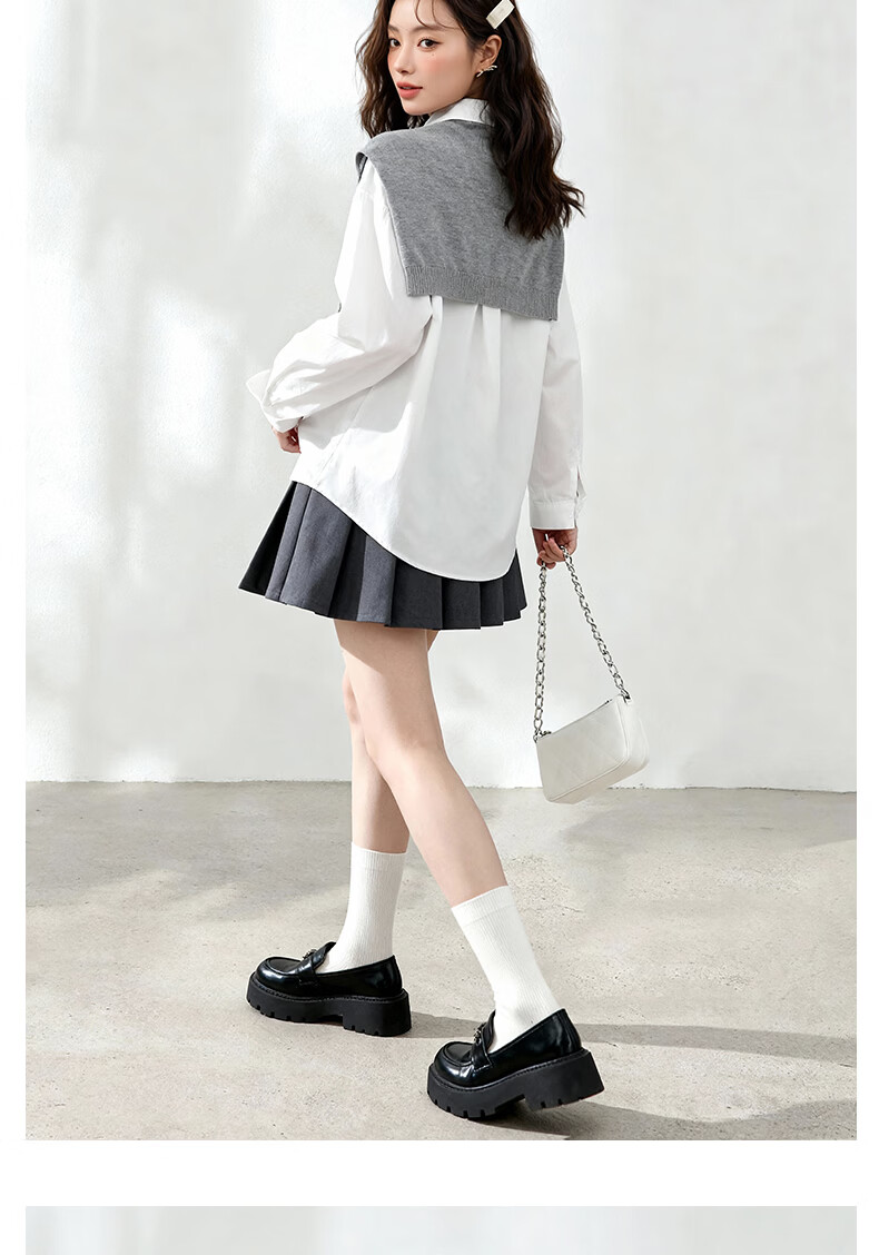 MJ STYLE Colorblock Shawl Long Sleeve Shirt Women 2026 Autumn New Design Shawl Elegant College Style Niche Top 11