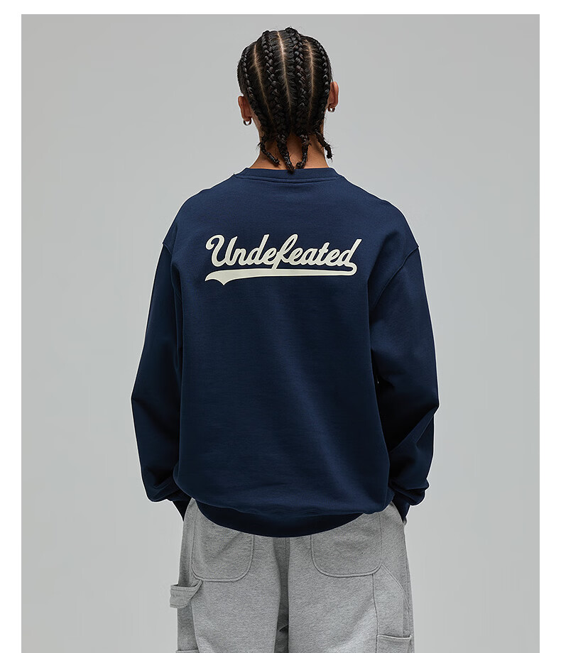 UNDEFEATED Five Stripes Official Autumn New Fashion Casual Sports Letter Pattern Crewneck Sweatshirt Brown S 7