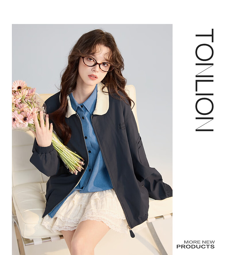 TonLion 2026 New Spring Women's Baseball Jacket High-End Casual Japanese Style Stylish Women's Coat 4