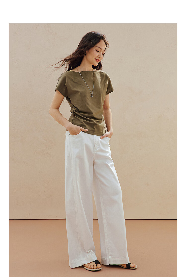 INMAN Vintage Simple White Wide-Leg Jeans 26 Summer Women's New Casual Straight Pants Pearl White 29 4
