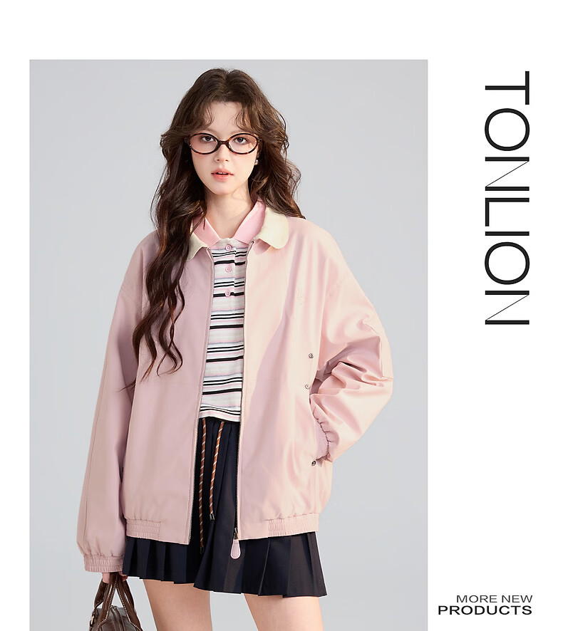TonLion 2026 New Spring Women's Baseball Jacket High-End Casual Japanese Style Stylish Women's Coat 7