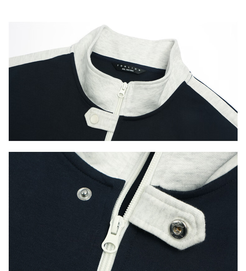 TonLion 2026 Spring New Couple Colorblock Short Jacket Minimalist Design Commuter Loose Fit 19