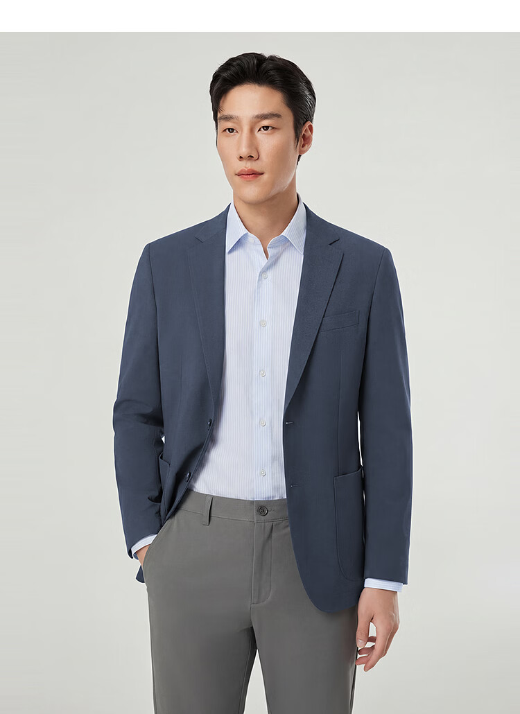 YOUNGOR Spring New Men's Cotton Mulberry Silk Knit Business Casual Blazer 210241F 14