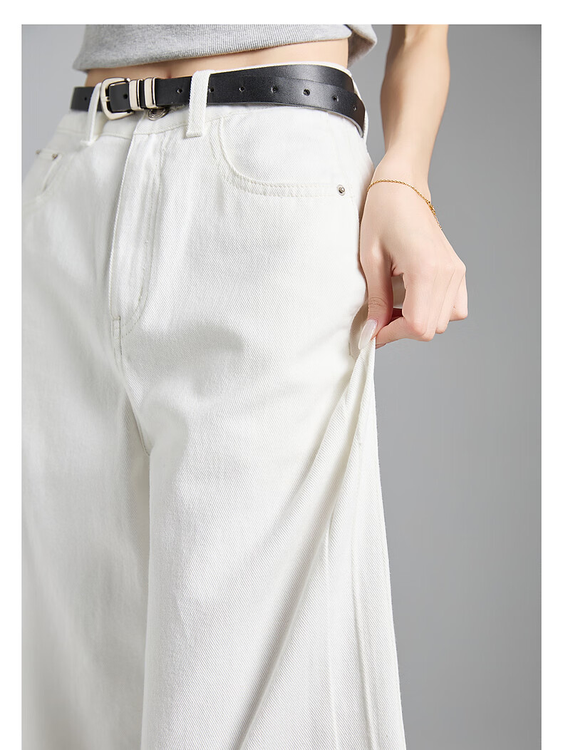 TonLion 2026 Spring Women's Embroidered Denim Pants Off-White 26 5