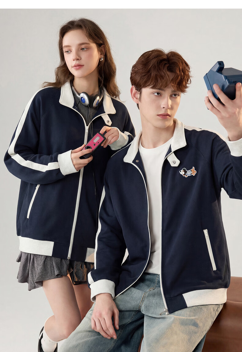 TonLion 2026 Spring New Couple Colorblock Short Jacket Minimalist Design Commuter Loose Fit 13