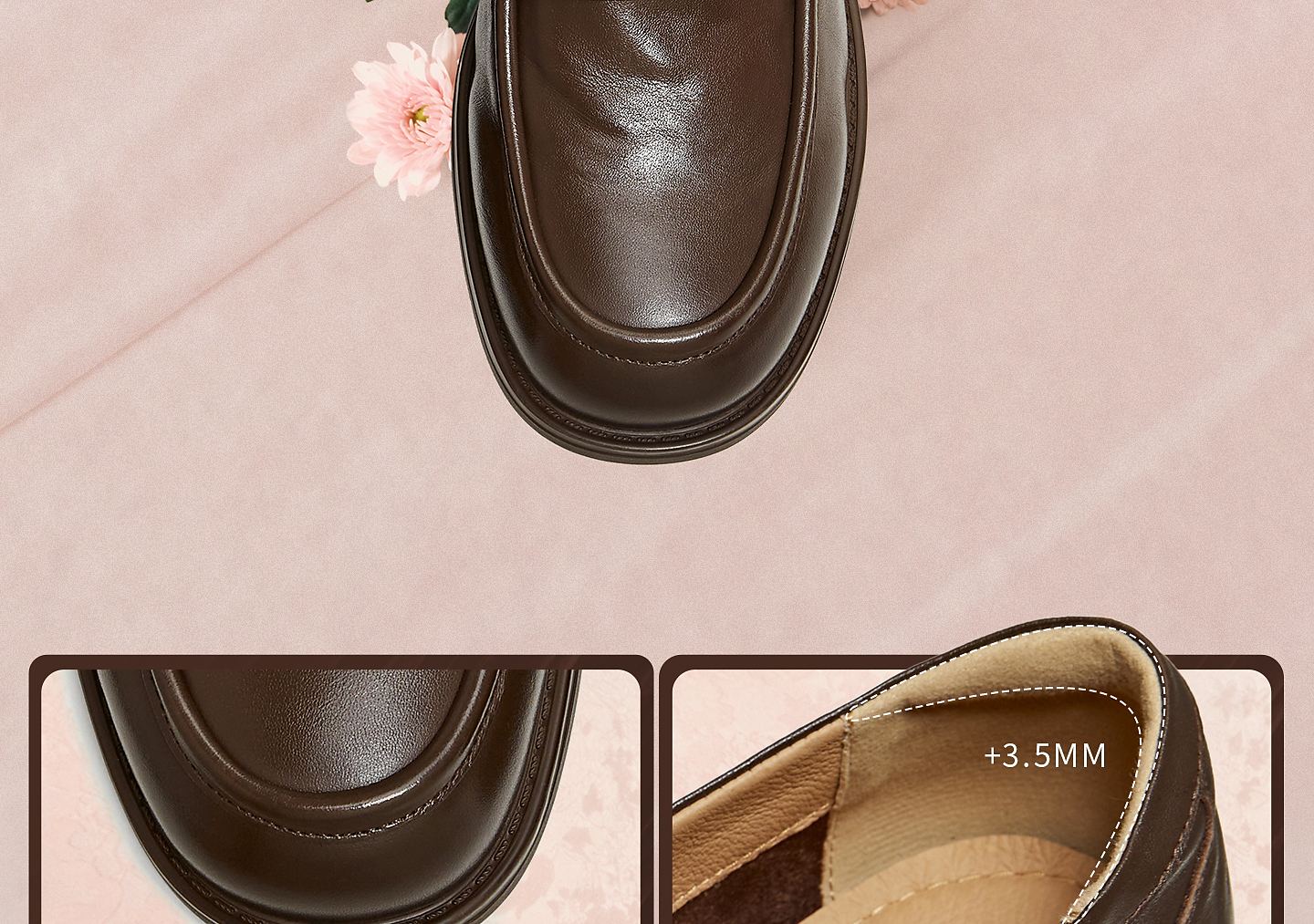 TATA 2026 Spring Mall Fashion Casual Versatile Loafers Black Size 36 10