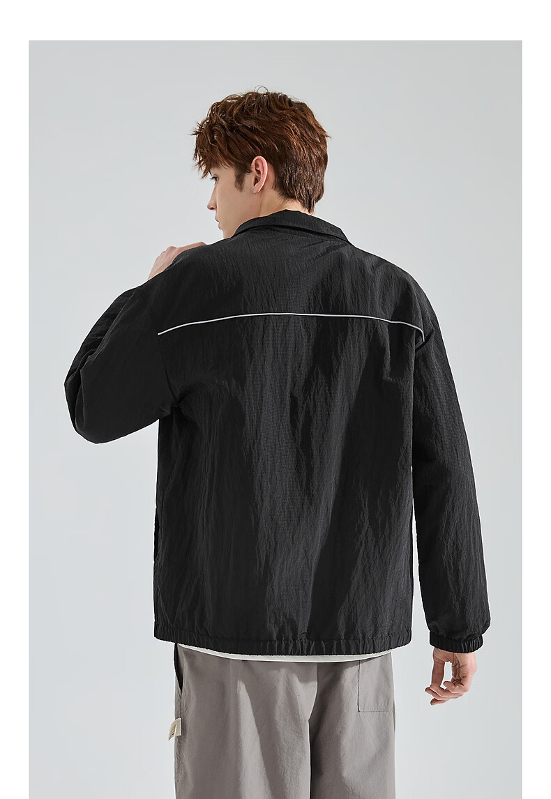 TonLion 2026 Spring New Men's Jacket Cardigan Stand Collar Casual High-End Black Outdoor Sports Style 6