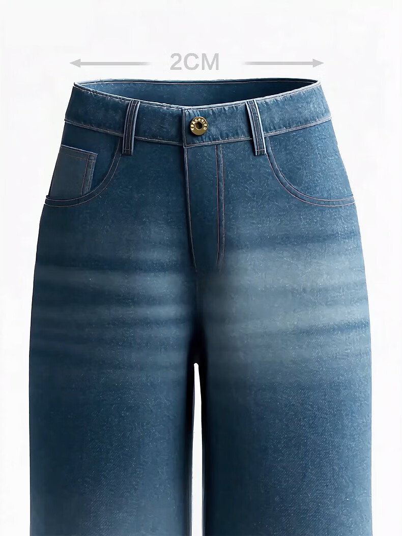 Peacebird Women's High-Waist Loose Lantern Wide-Leg Denim Jeans Elastic Waist Dark Blue Denim Pants L 5
