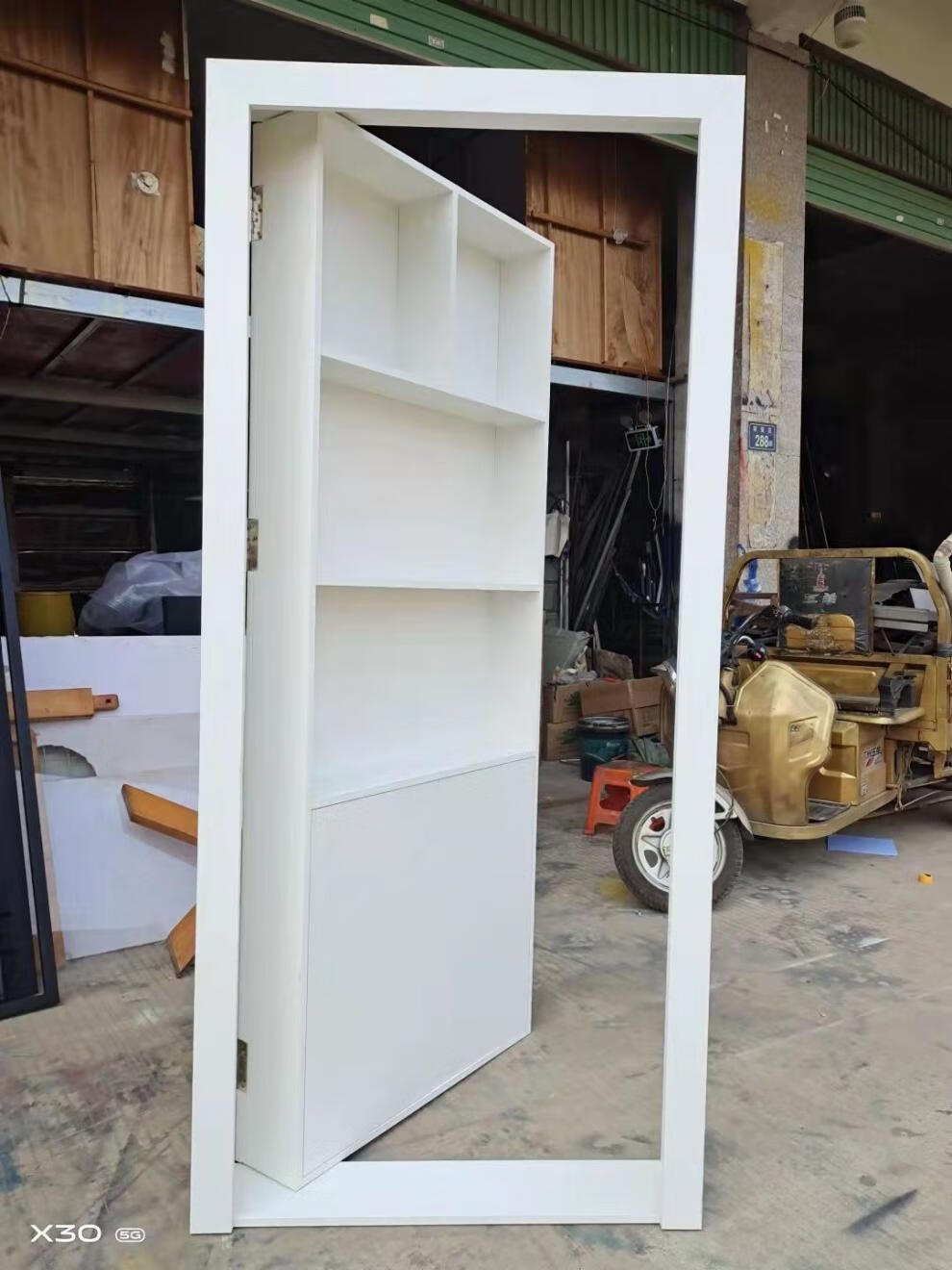 实木密室门书柜门隐藏门暗门隐形门个性书房玄关柜门旋转门机关门韩雕