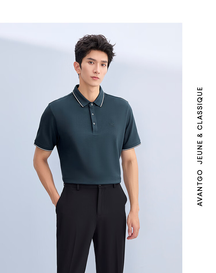 HLA Heilan Home Short Sleeve Polo Shirt 26 Light Business Classic Series Summer Men's Short Sleeve Collared Shirt 5