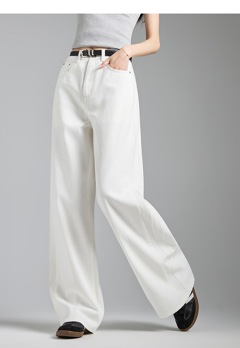 TonLion 2026 Spring Women's Embroidered Denim Pants Off-White 26 6
