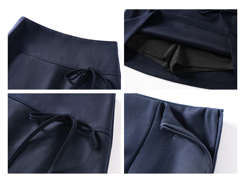 TonLion Women's Short A-Line Skirt Korean Style Petite Elegant Skirt with Bowknot and Anti-Exposure Lining College Style 7