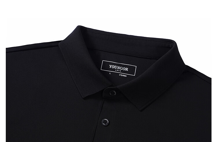 YOUNGOR Men's Summer Short Sleeve Polo Shirt UPF100+ Antibacterial Sun Protection Cooling Business Outdoor Collared T-Shirt 513136D 34
