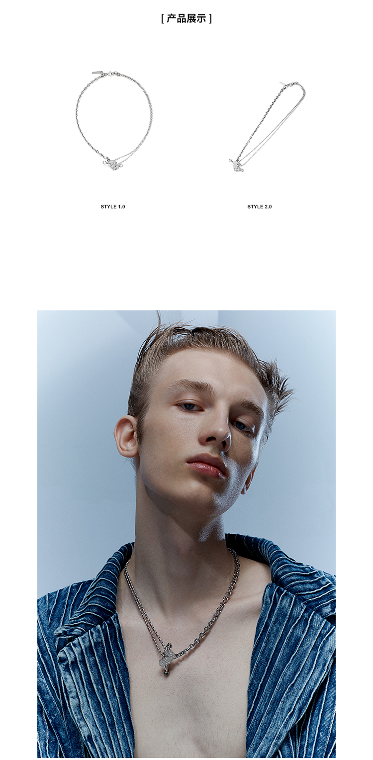 高街潮流项链女babama潮流合伙人fourtry米卡同款项链嘻哈男挂饰吊坠