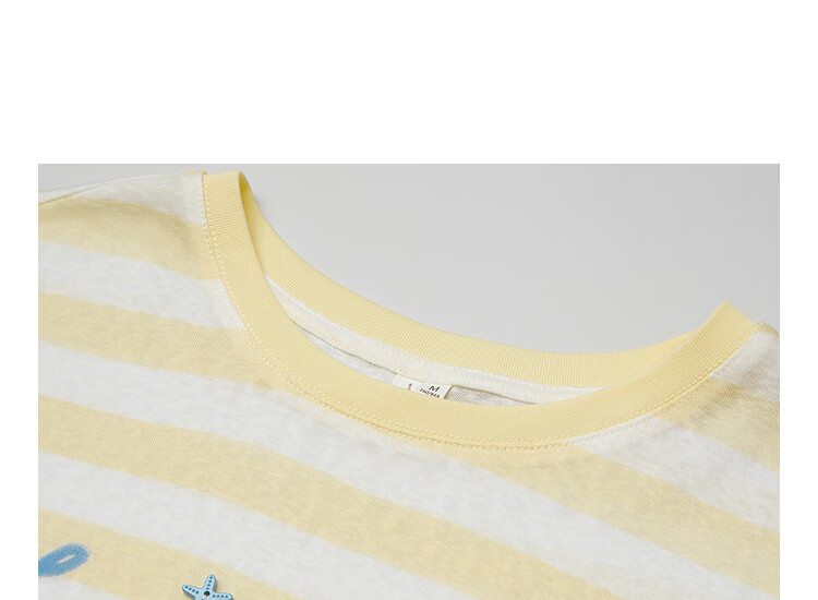 INMAN Lazy Stripe Letter Print Beaded Lightweight T-Shirt 26 Summer New Women's Long Sleeve Top Navy White Stripe L 10