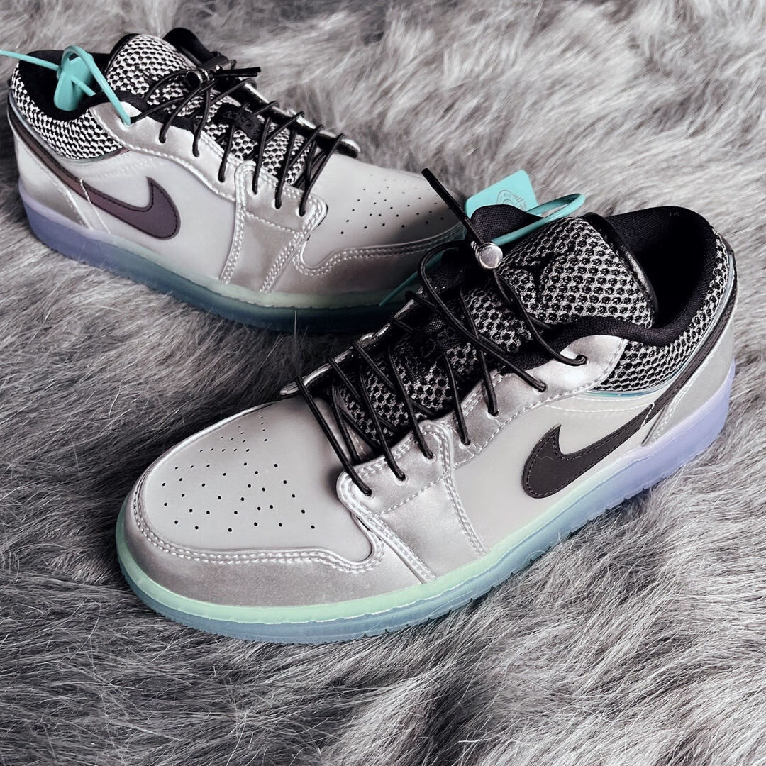 aj1低帮北卡蓝倒勾小摩卡男鞋女纯原校园学生运动篮球鞋 蒂芙尼樱花粉