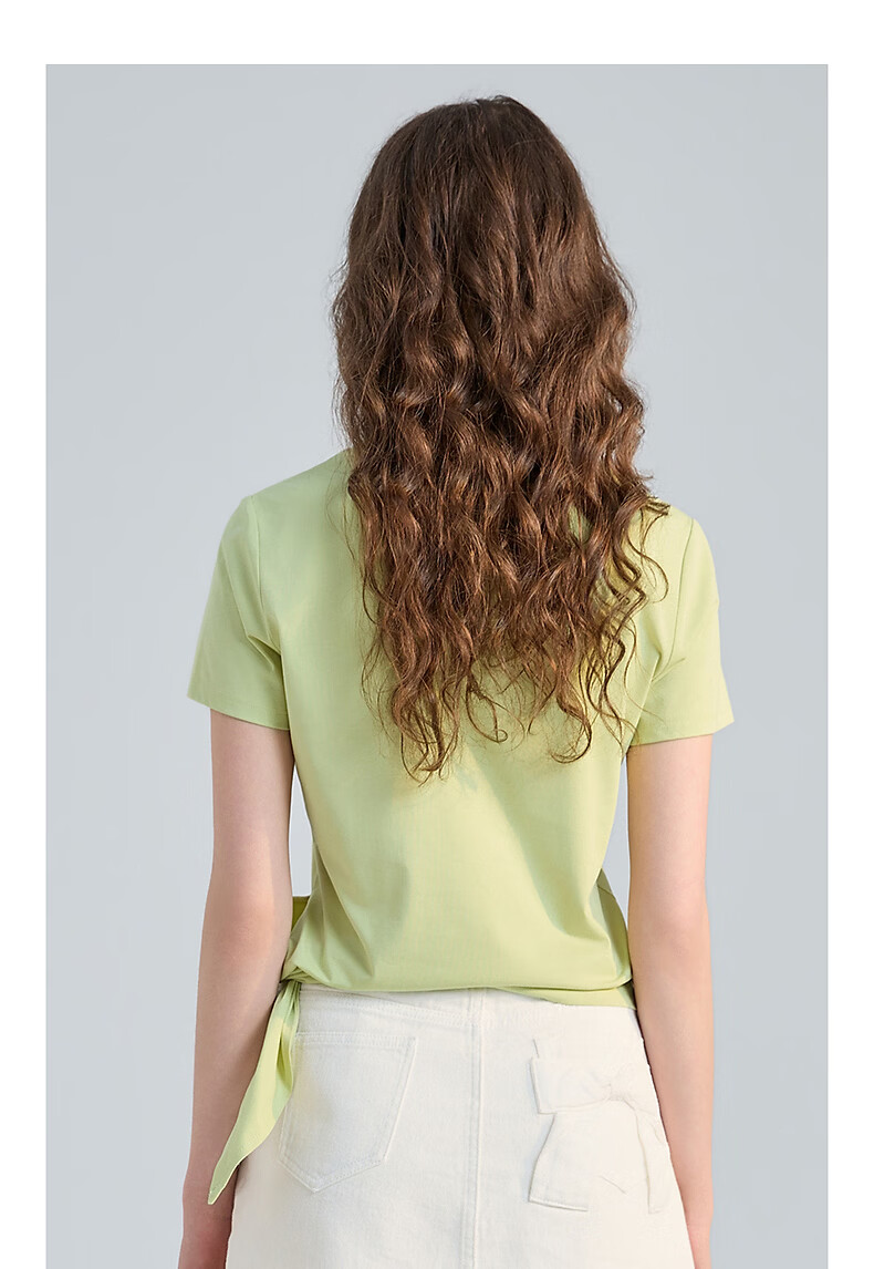 TonLion 2026 Summer New Women's V-Neck Short Sleeve T-Shirt with Unique Hem Design, Waist Slimming, Versatile Solid Color Top 4