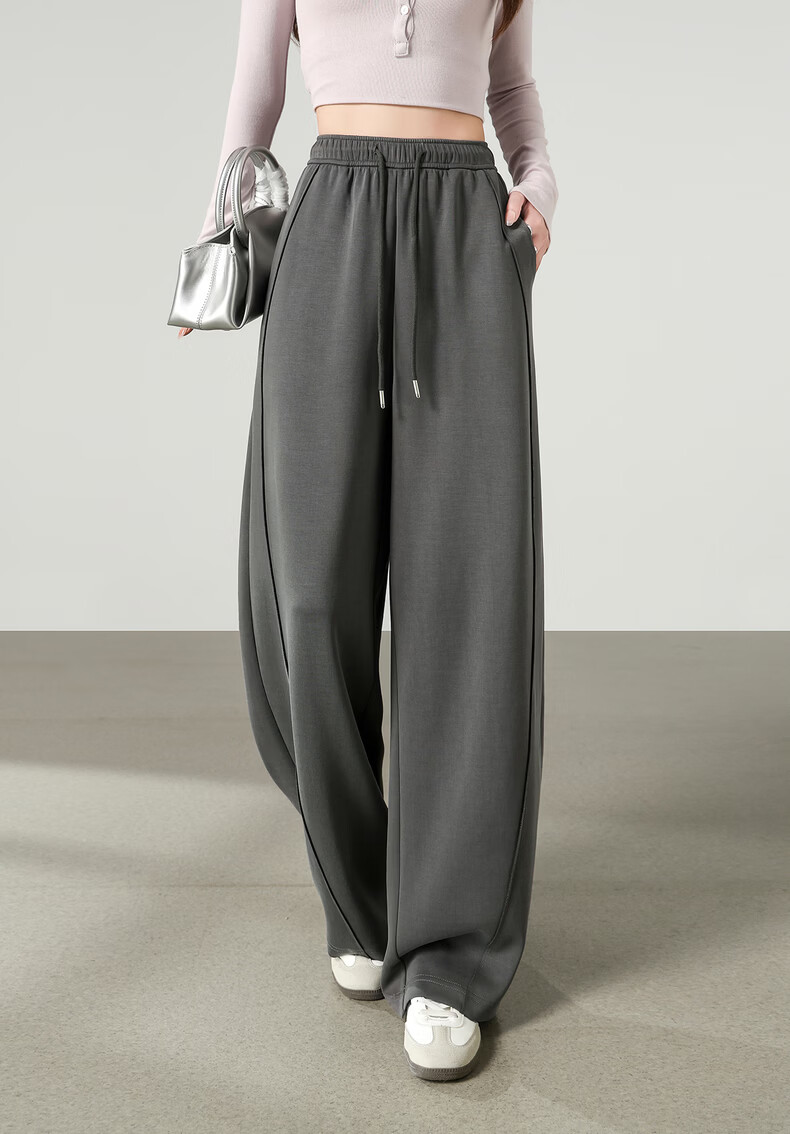 TonLion 2026 Spring Split Women's Casual Pants Dark Gray L 2