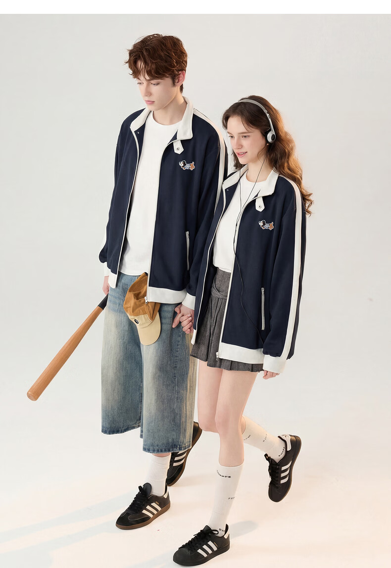 TonLion 2026 Spring New Couple Colorblock Short Jacket Minimalist Design Commuter Loose Fit 15