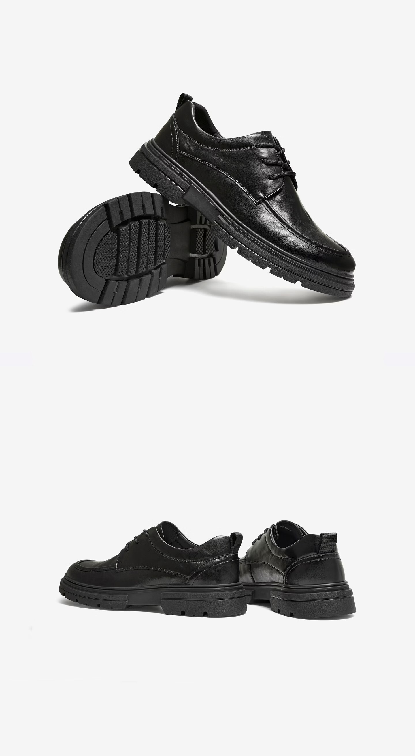 TATA Comfortable Versatile Casual Business Leather Derby Wedding Shoes for Men Black (Perforated) Size 39 3