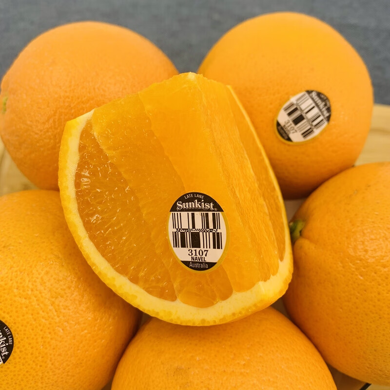 美国进口新奇士黑标3107橙大果sunkist脐橙甜橙子新鲜当季水果 20斤