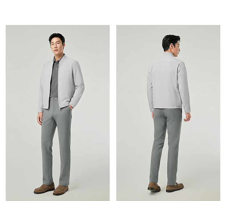 YOUNGOR Men's Spring New Baseball Collar Single Jacket Business Casual Commuting Versatile Outdoor Coat 414959E 18
