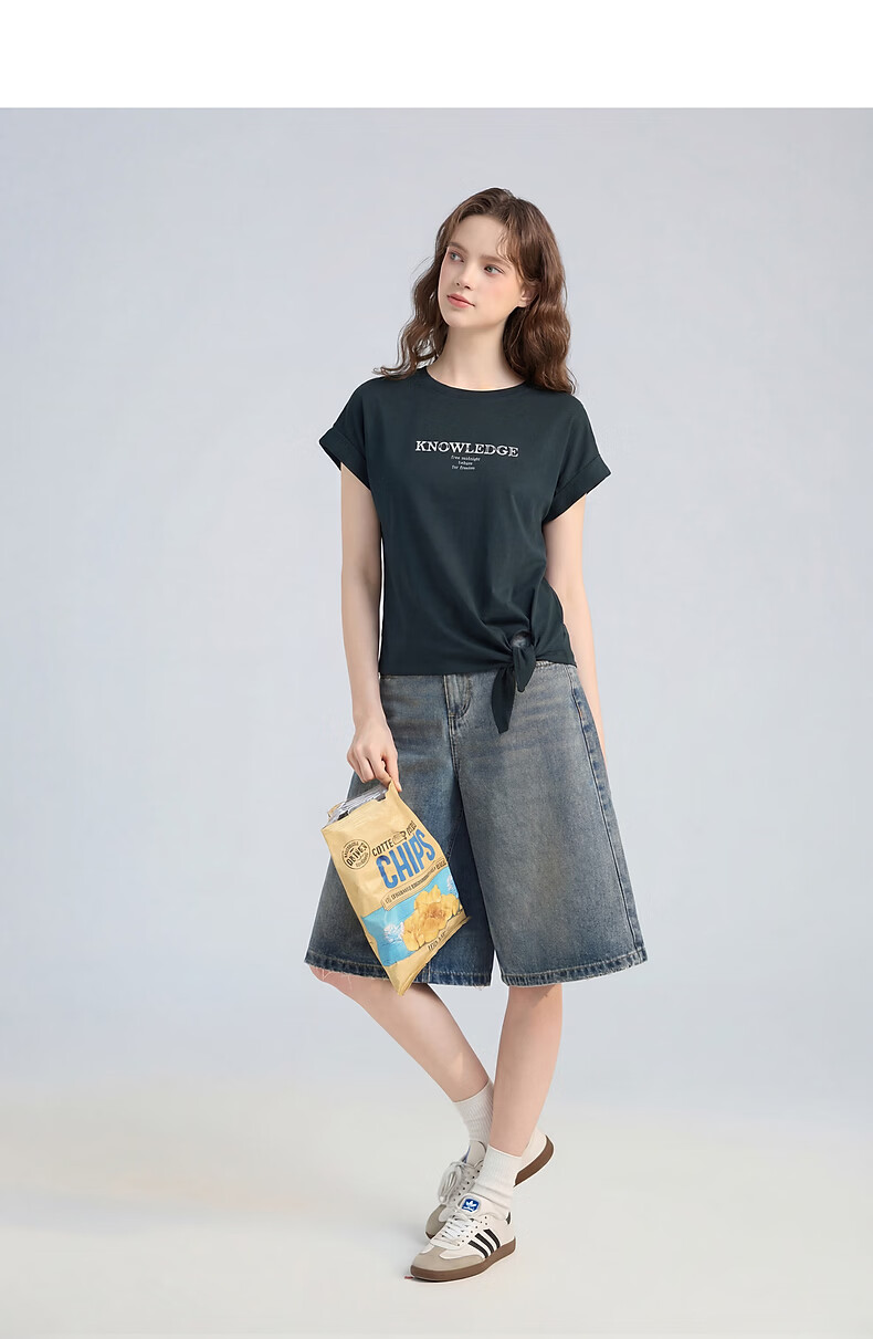 TonLion 2026 Summer New Women's Short Sleeve T-Shirt Unique Hem Design Loose Casual Top 11