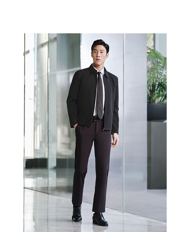 YOUNGOR Business Commuter Spring New Men's Polo Collar Durable Double-Layer Stretch Executive Jacket 424965F 13