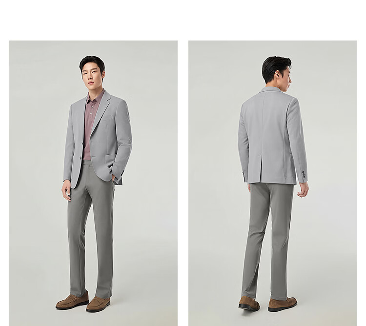 YOUNGOR Spring New Men's Cotton Mulberry Silk Knit Business Casual Blazer 210241F 17