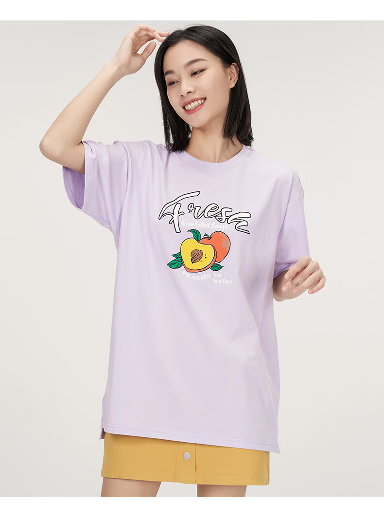 特步宽松t恤女短袖夏季新款运动上衣女装下半身下衣失踪t恤女白色l